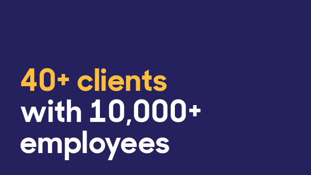 40+ clients with 10,000 plus employees